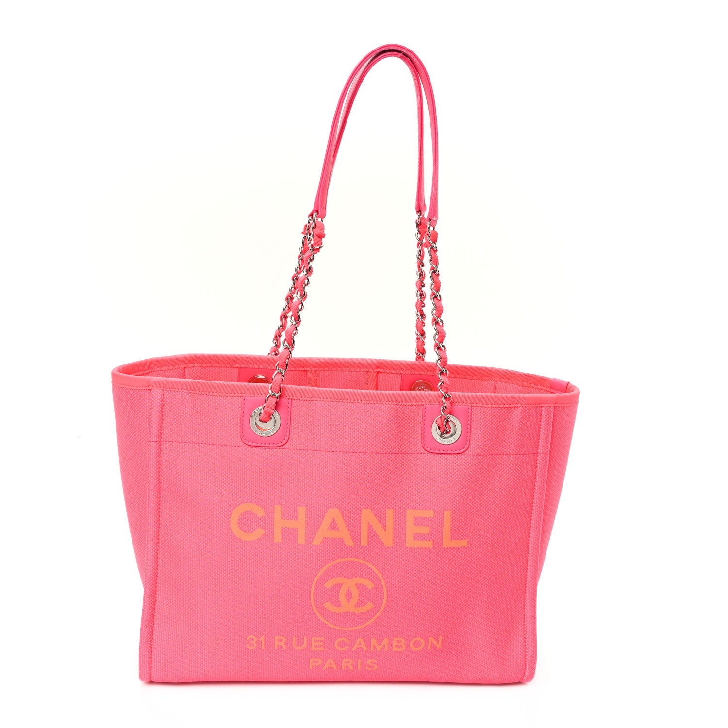 Mixed Fibers Small Deauville Tote Pink Orange