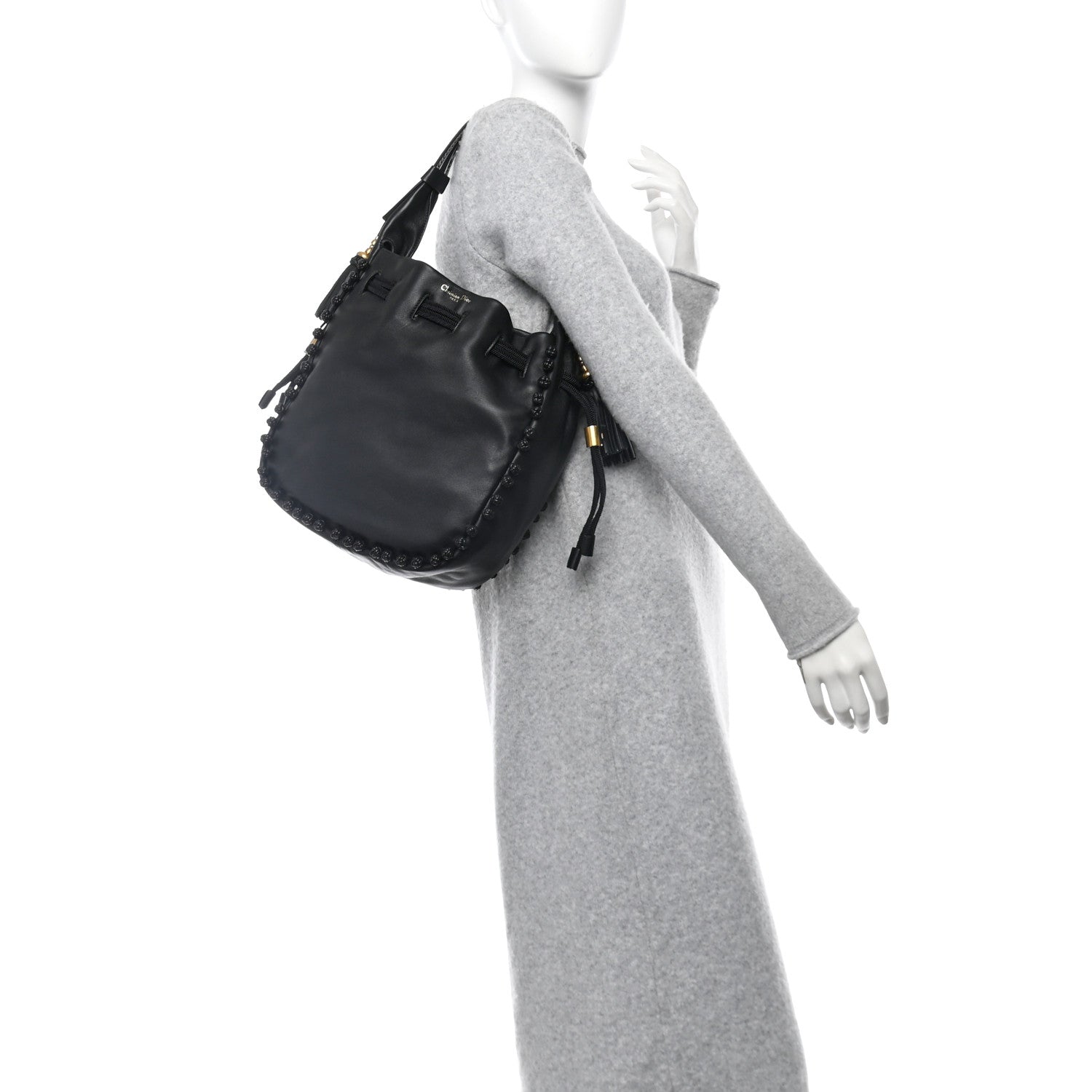 Lambskin Bucket Bag Black