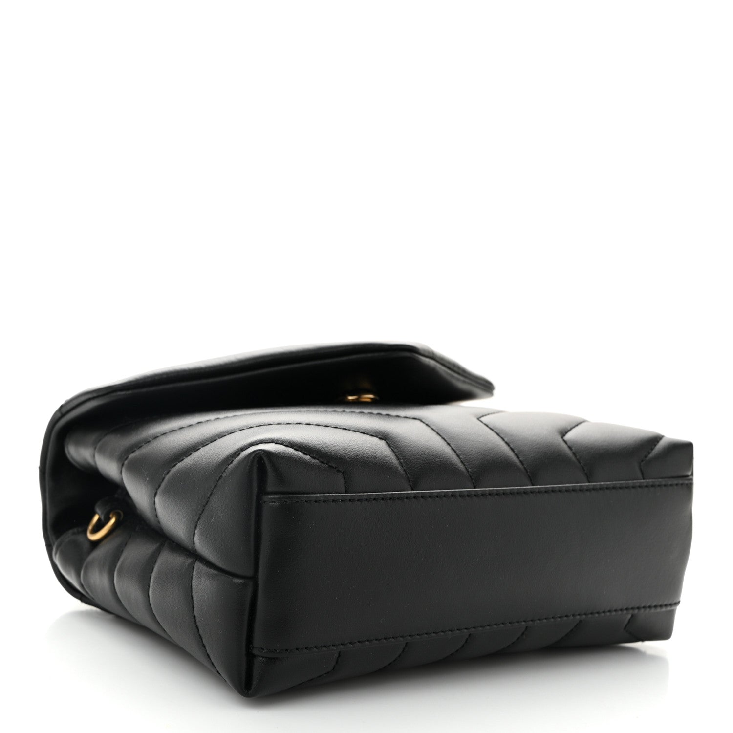 Calfskin Y Quilted Monogram Toy Loulou Crossbody Bag Black