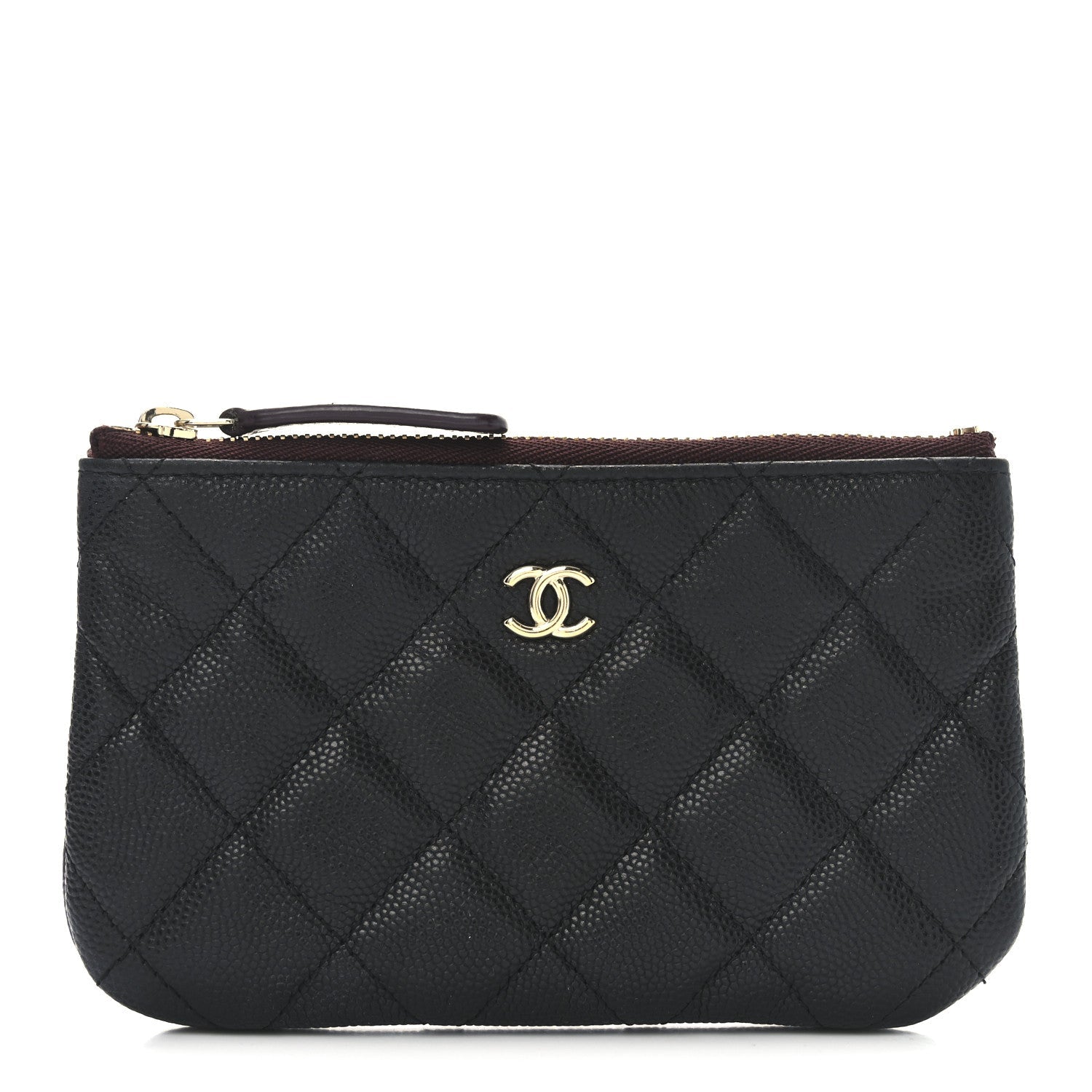 Caviar Quilted Small Cosmetic Case Black