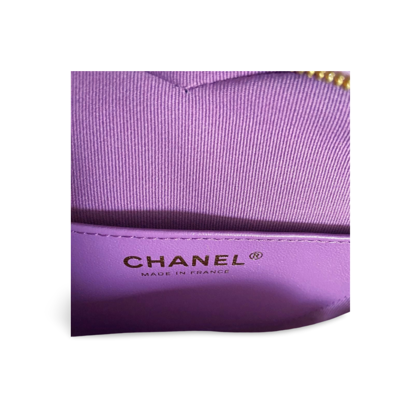 Chanel Large Heart Bag Purple Lambskin Gold Hardware 2022