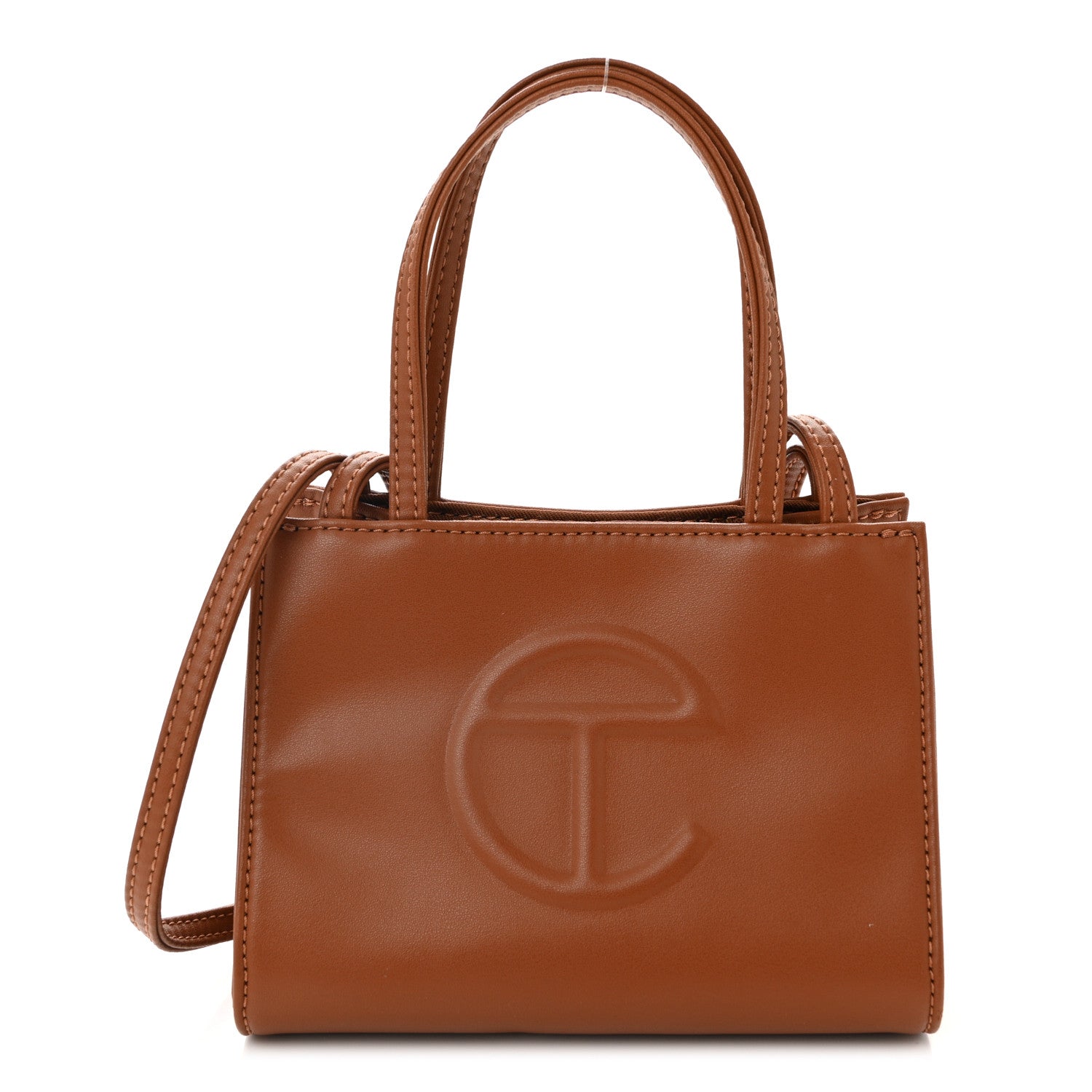 Vegan Leather Small Shopping Bag Tan