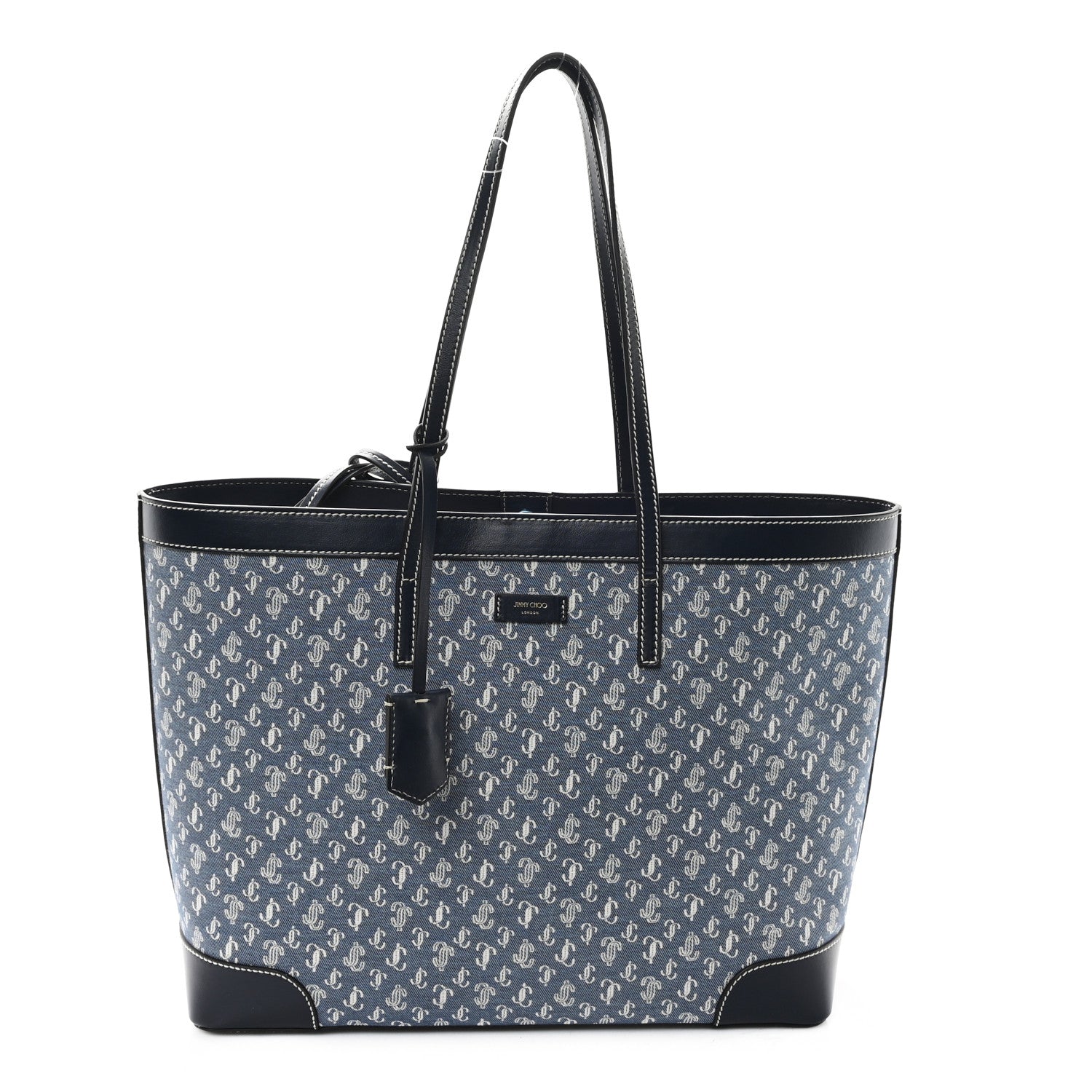 Denim Calfskin JC Monogram Nine2Five East West Tote Denim