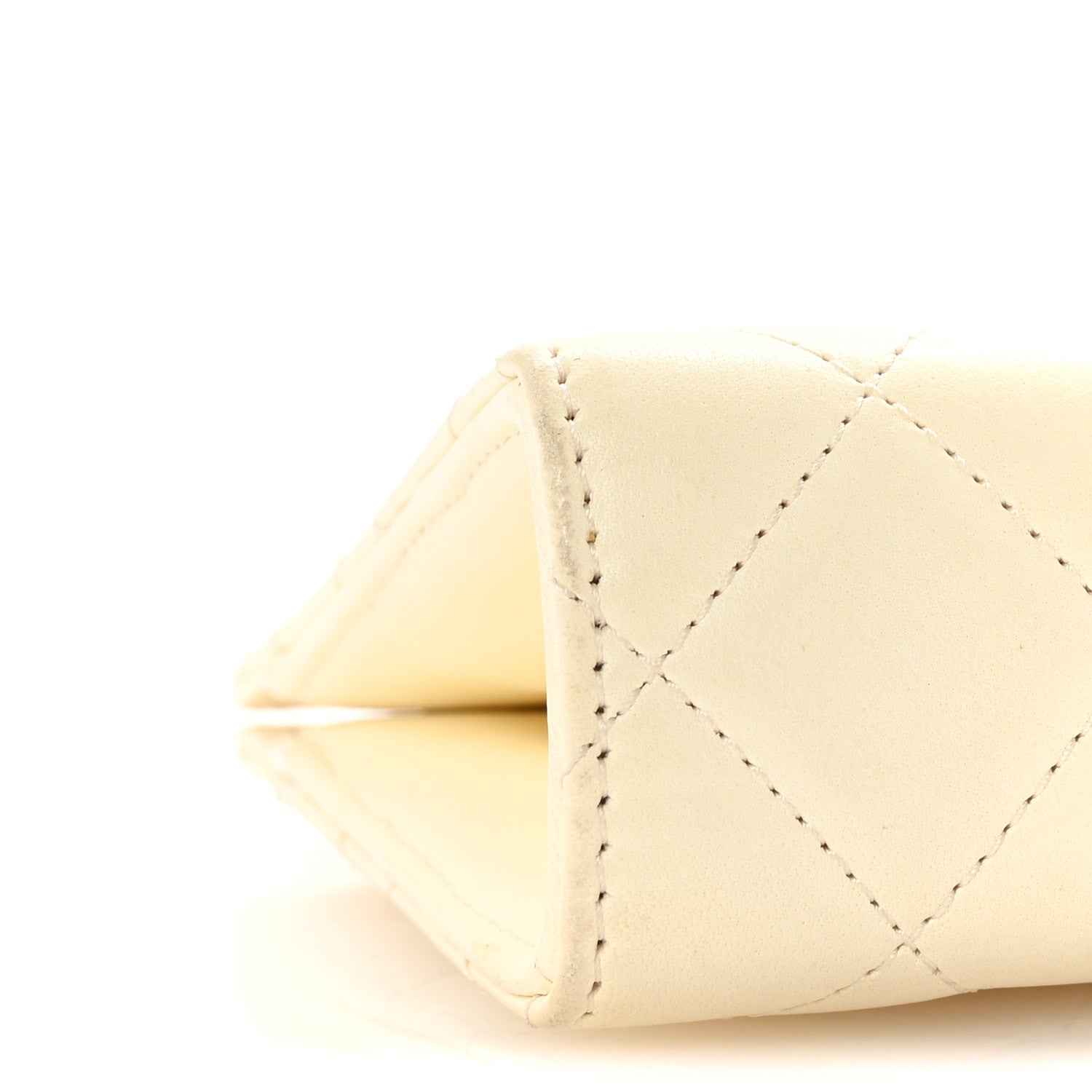 Lambskin Quilted Evening By The Sea Clutch White