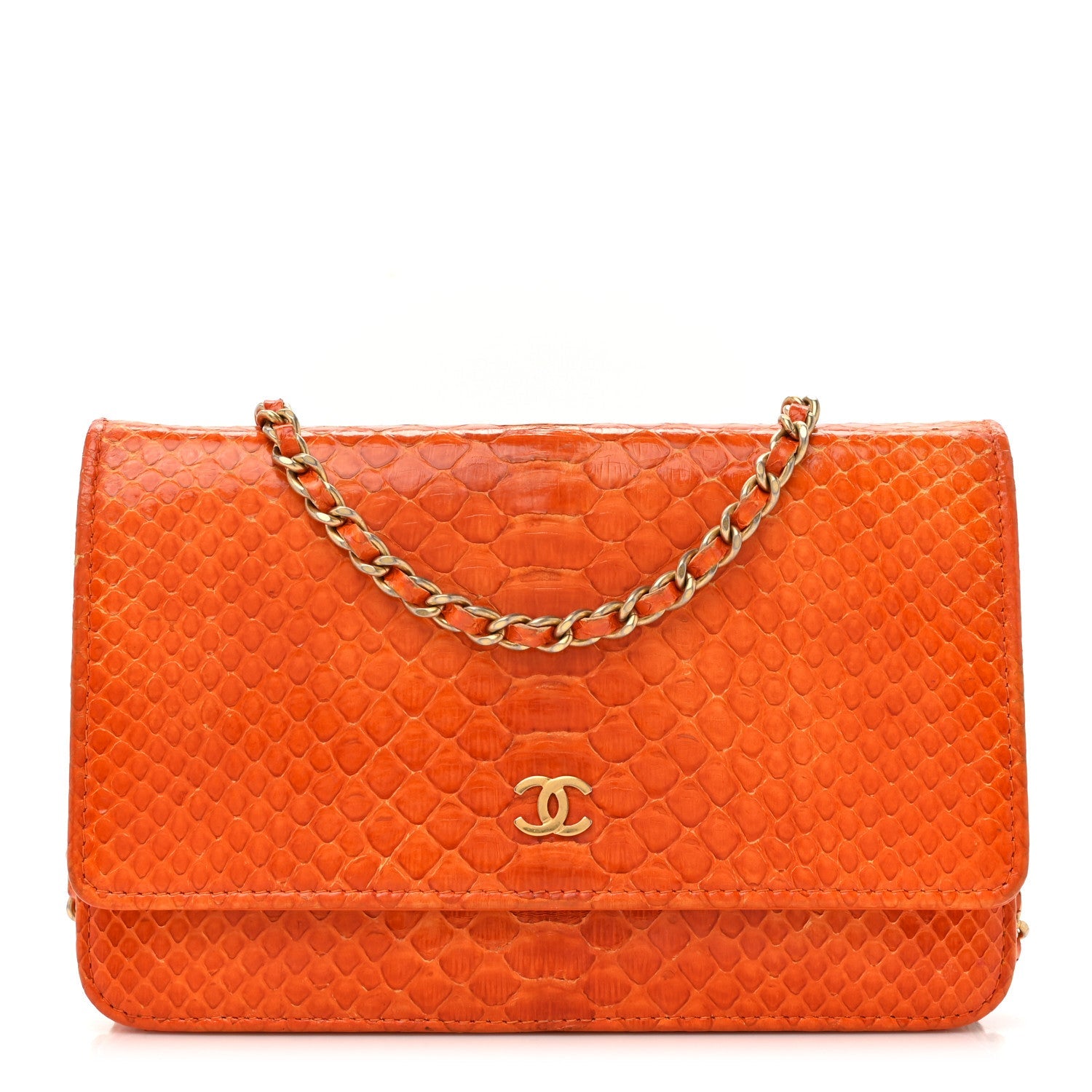 Snakeskin Wallet On Chain WOC Orange
