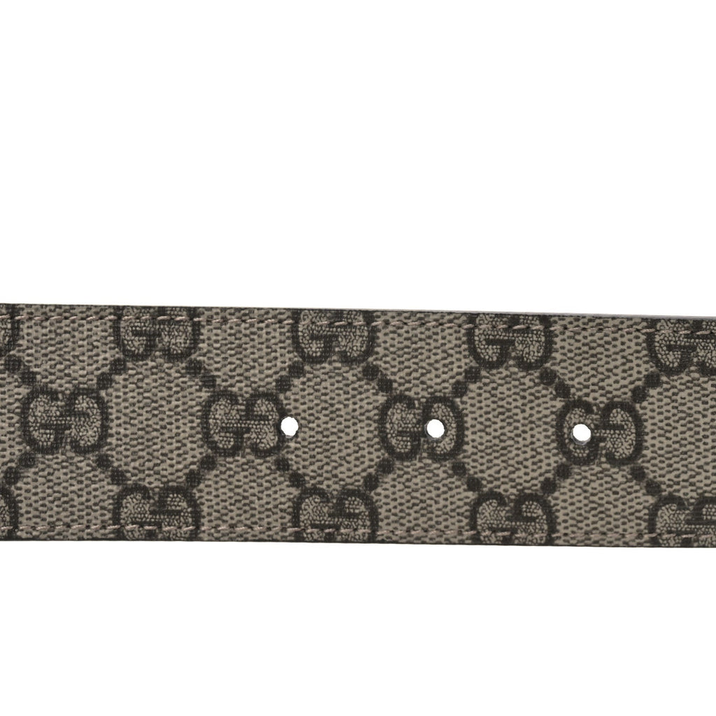 GG Supreme Monogram Plutone Calfskin Enamel Double G 40mm Belt 70 28 Beige Ebony Mystic White
