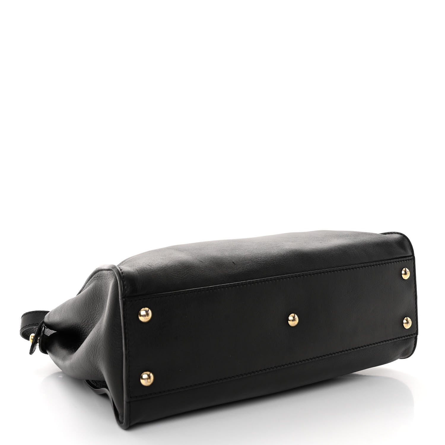 Vitello Seta Shiny Nappa Medium Peekaboo Iconic Satchel Black