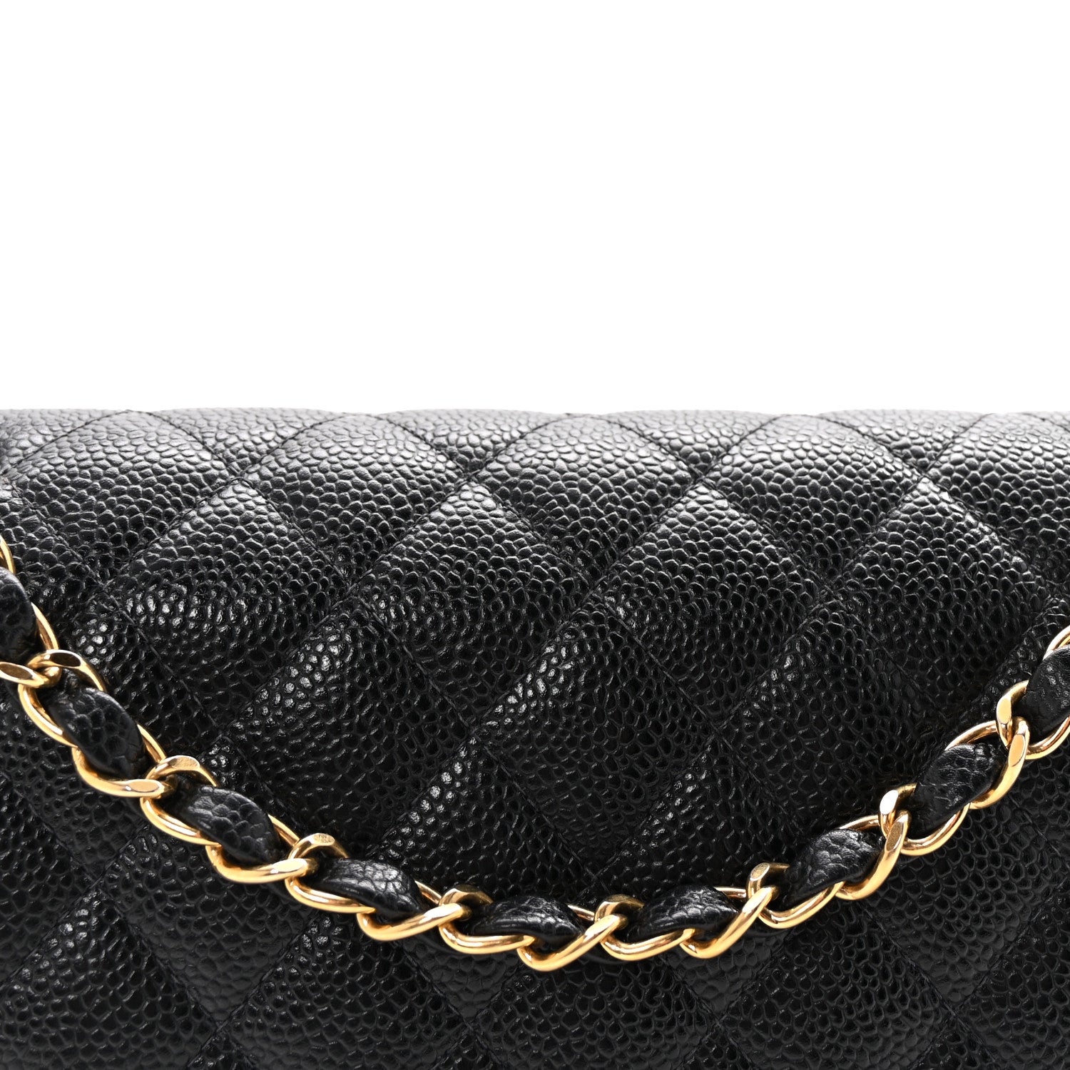 Caviar Quilted Medium Double Flap Black