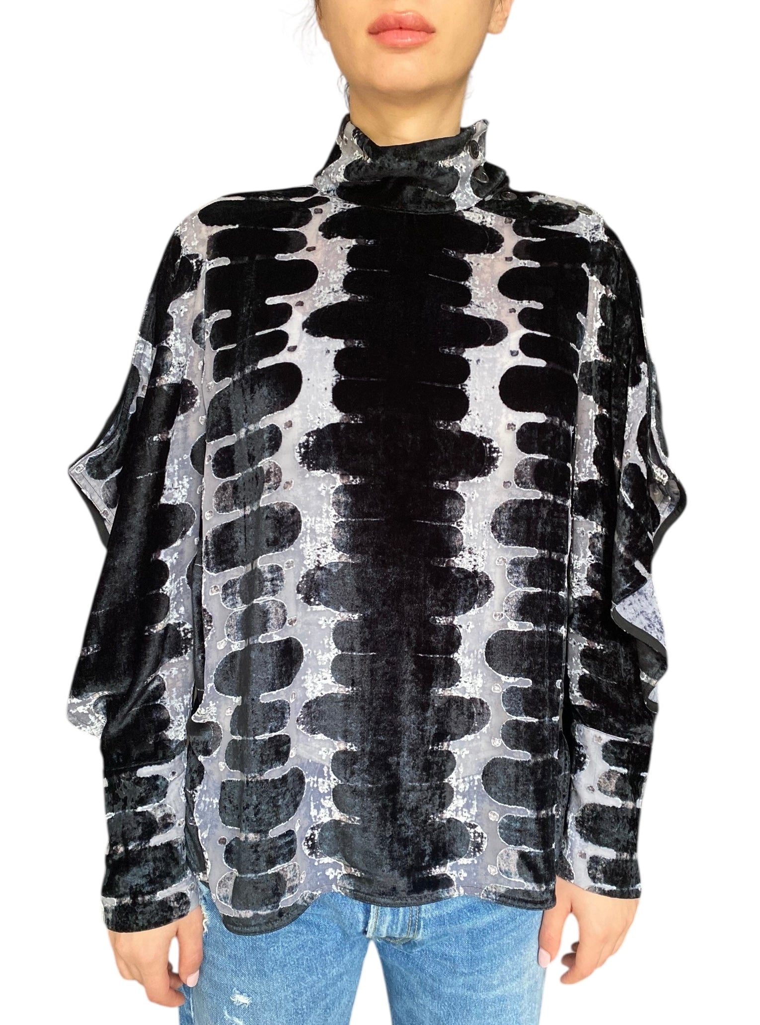 Marni Velvet Cutout Long Sleeve Top - IT 40 / US 8