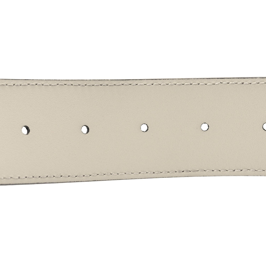 GG Supreme Monogram Plutone Calfskin Enamel Double G 40mm Belt 70 28 Beige Ebony Mystic White