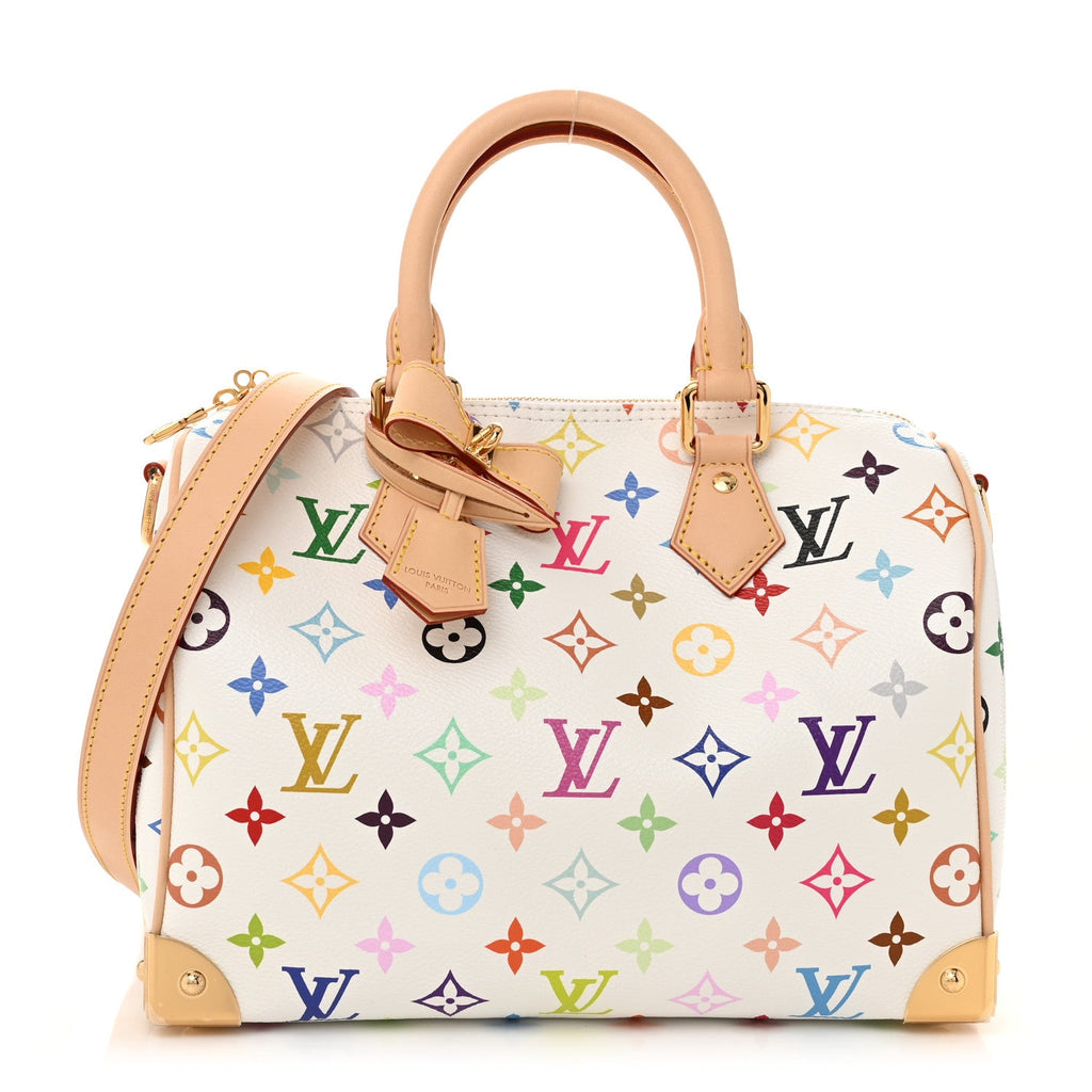 LV X TM Monogram Multicolor Speedy Bandouliere 25 White