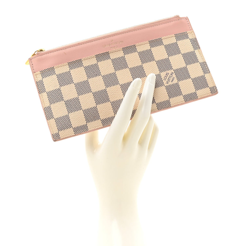 Damier Azur Slim Purse Rose Ballerine