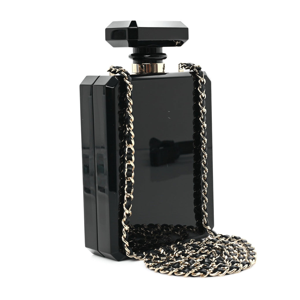 Plexiglass Perfume Bottle Clutch Black