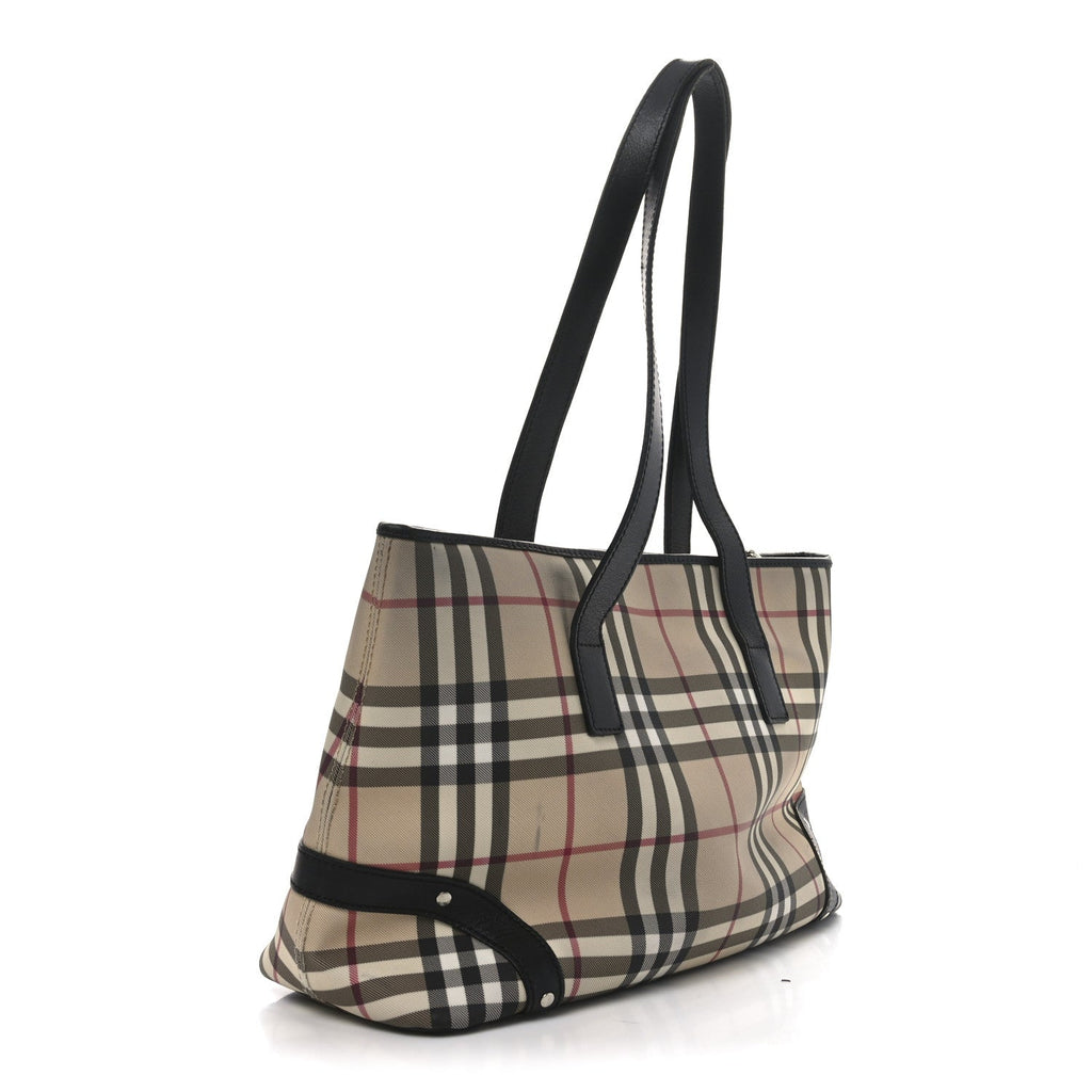 Vintage Check Studded Tote Black