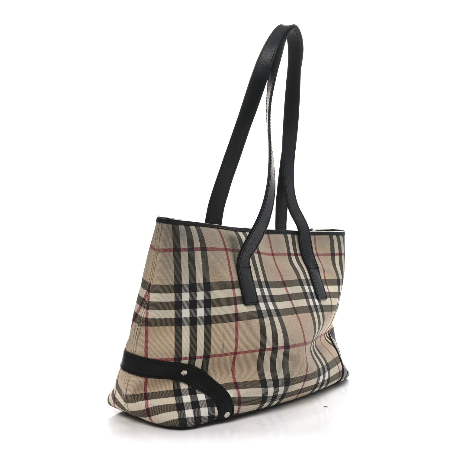 Vintage Check Studded Tote Black