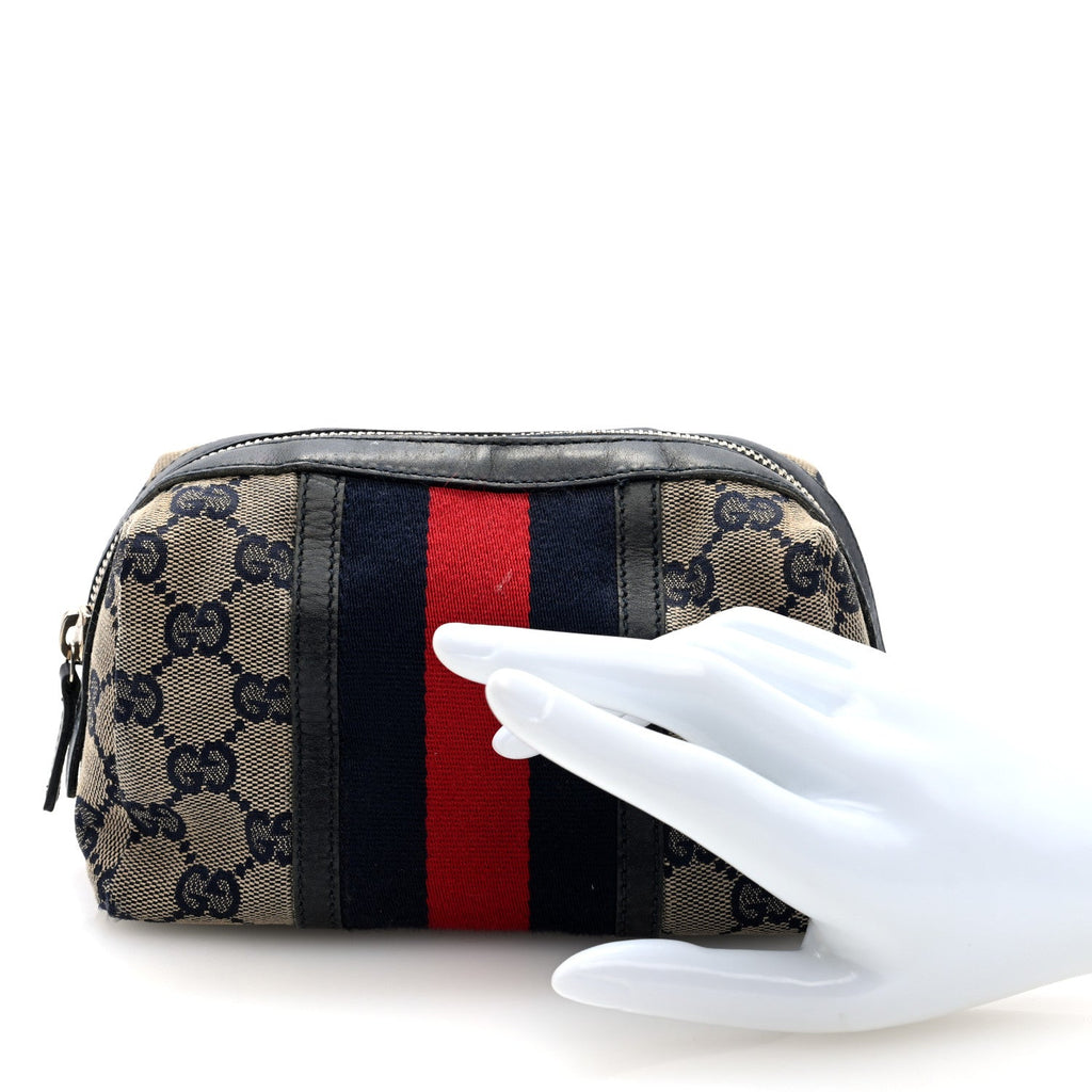 Monogram Web Small Cosmetic Case Navy