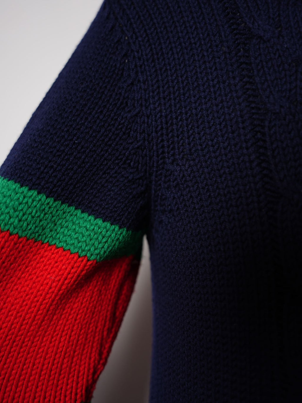 Gucci Blue/Red Oversize Cable Knit igan