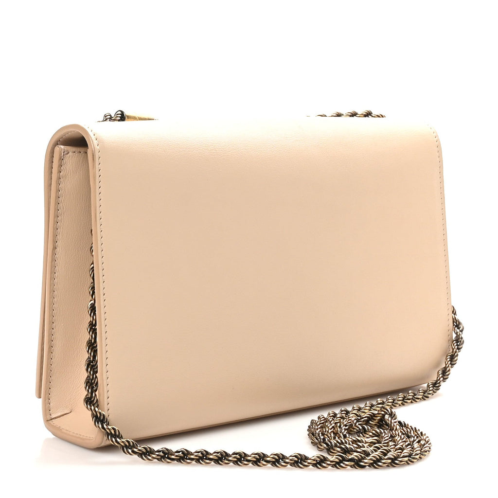 Smooth Calfskin Medium Braided Monogram Kate Satchel Nude Powder