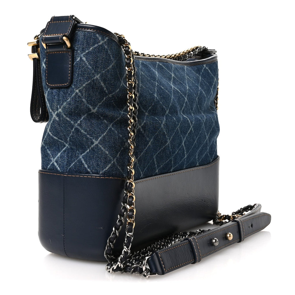 Denim Calfskin Medium Gabrielle Hobo Blue