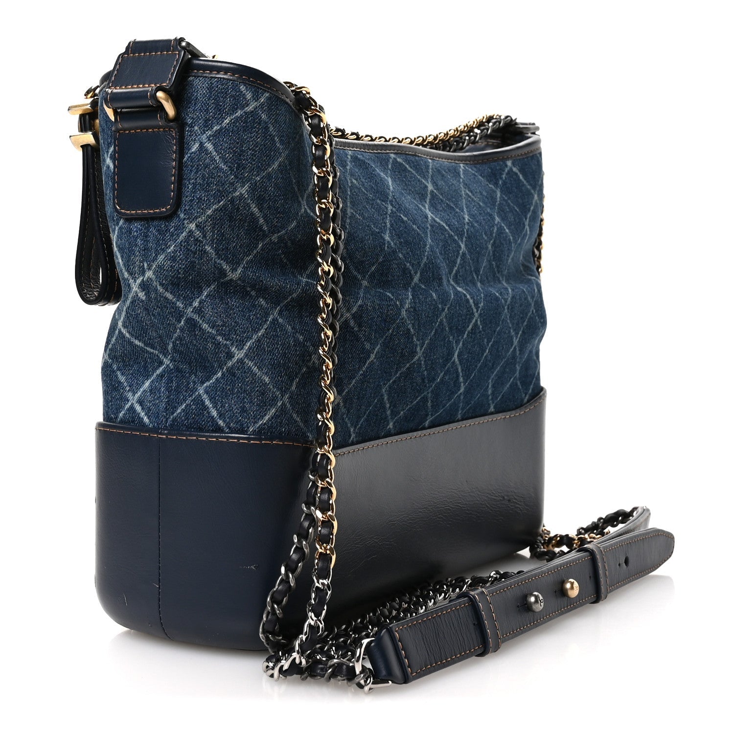 Denim Calfskin Medium Gabrielle Hobo Blue