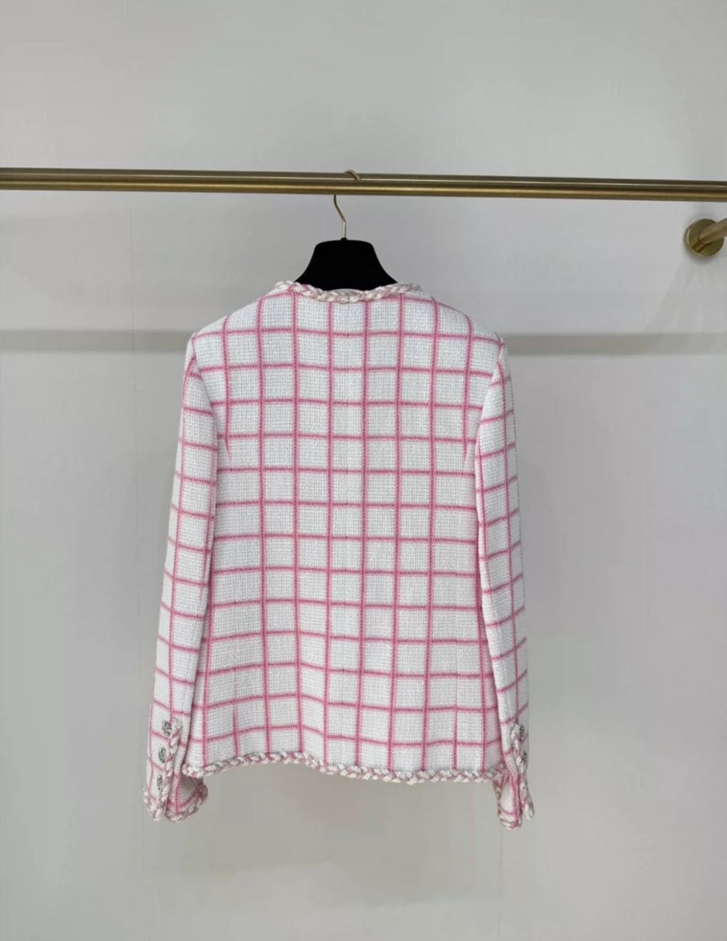 Chanel 23C pink and white jacket