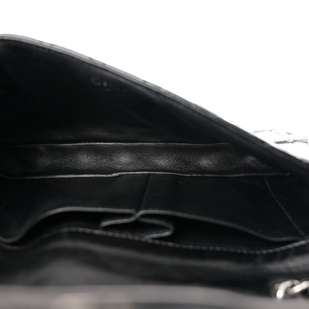 Patent Quilted Medium Single Flap Black