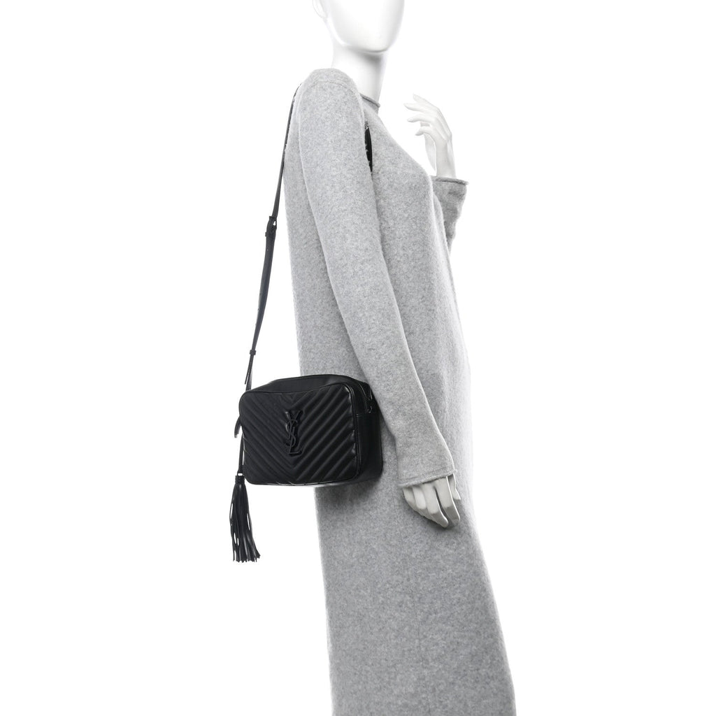 Calfskin Matelasse Monogram Monochrome Lou Camera Bag Black