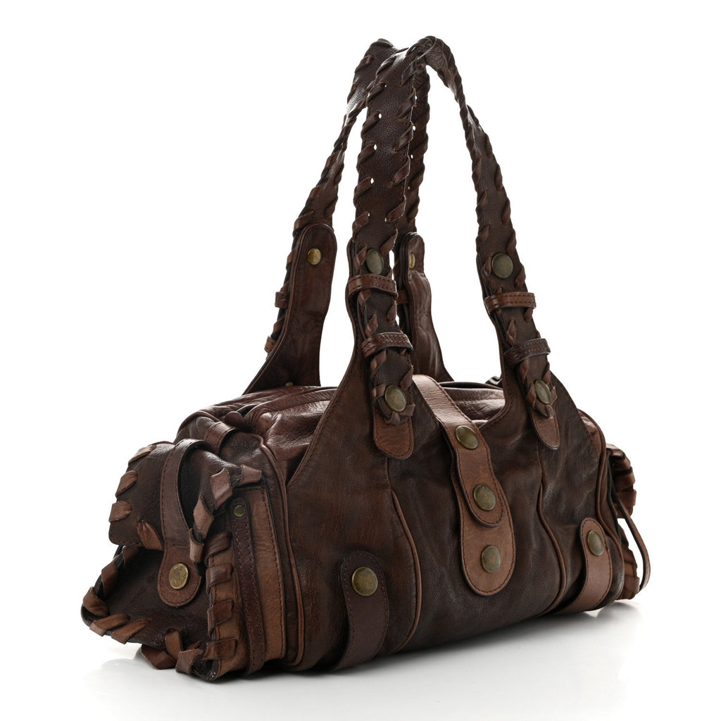 Calfskin Silverado Shoulder Bag Chocolate
