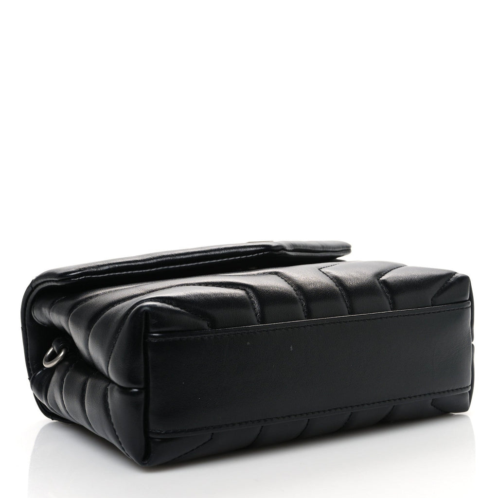 Calfskin Y Quilted Monogram Toy Loulou Crossbody Bag Black