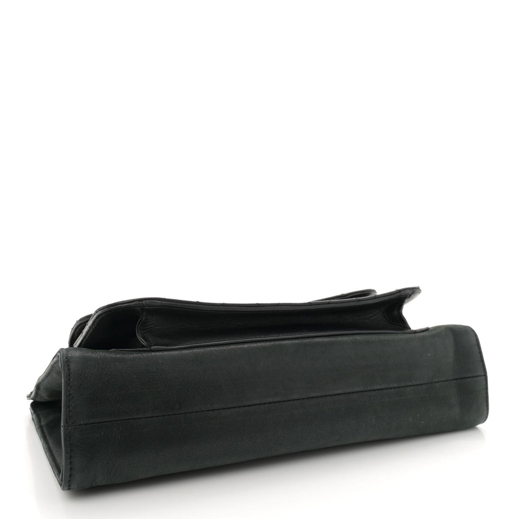 Iridescent Calfskin Quilted In & Out Camera Case Black