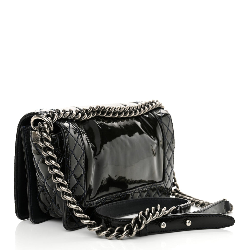 Patent Medium Boy Reverso Flap Black