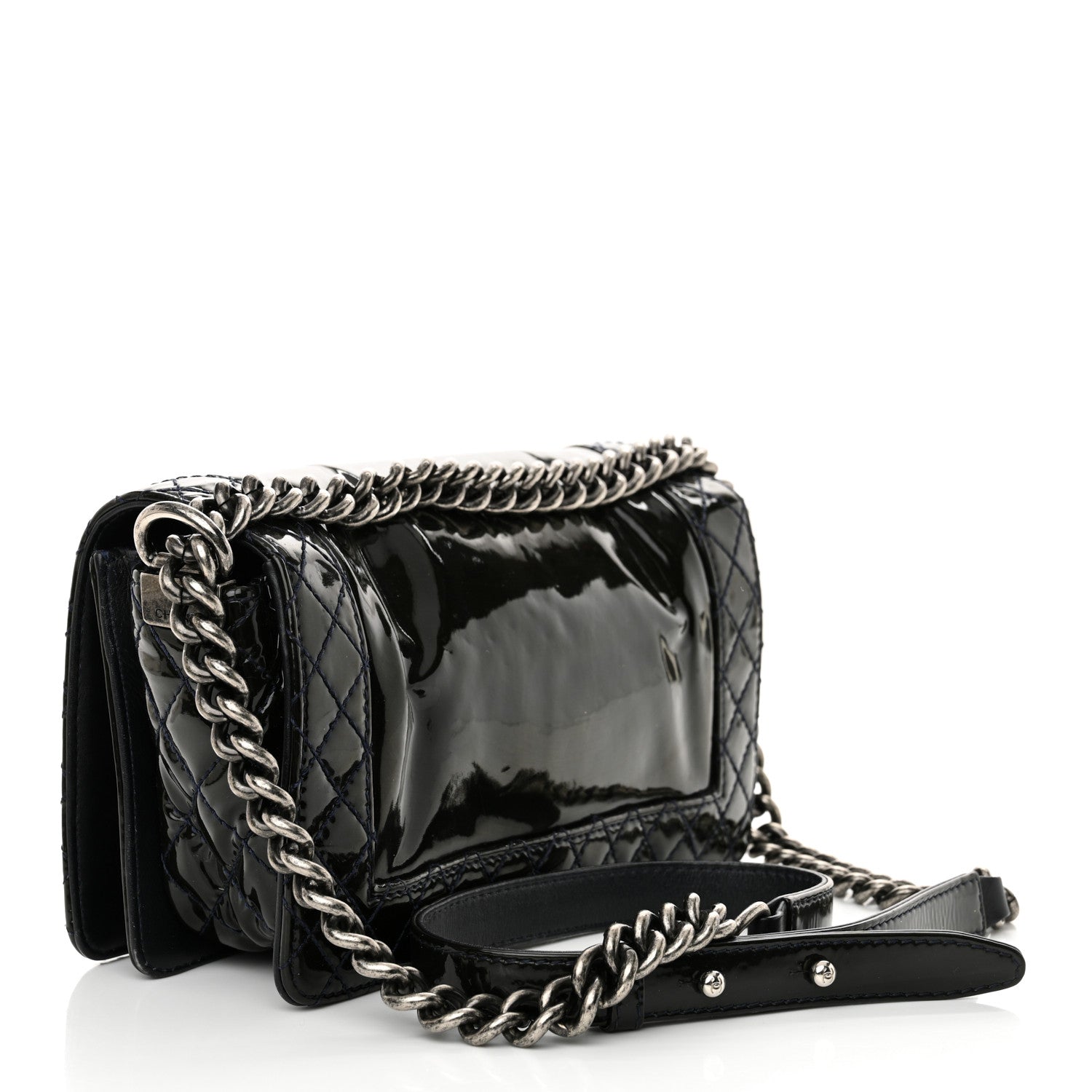 Patent Medium Boy Reverso Flap Black