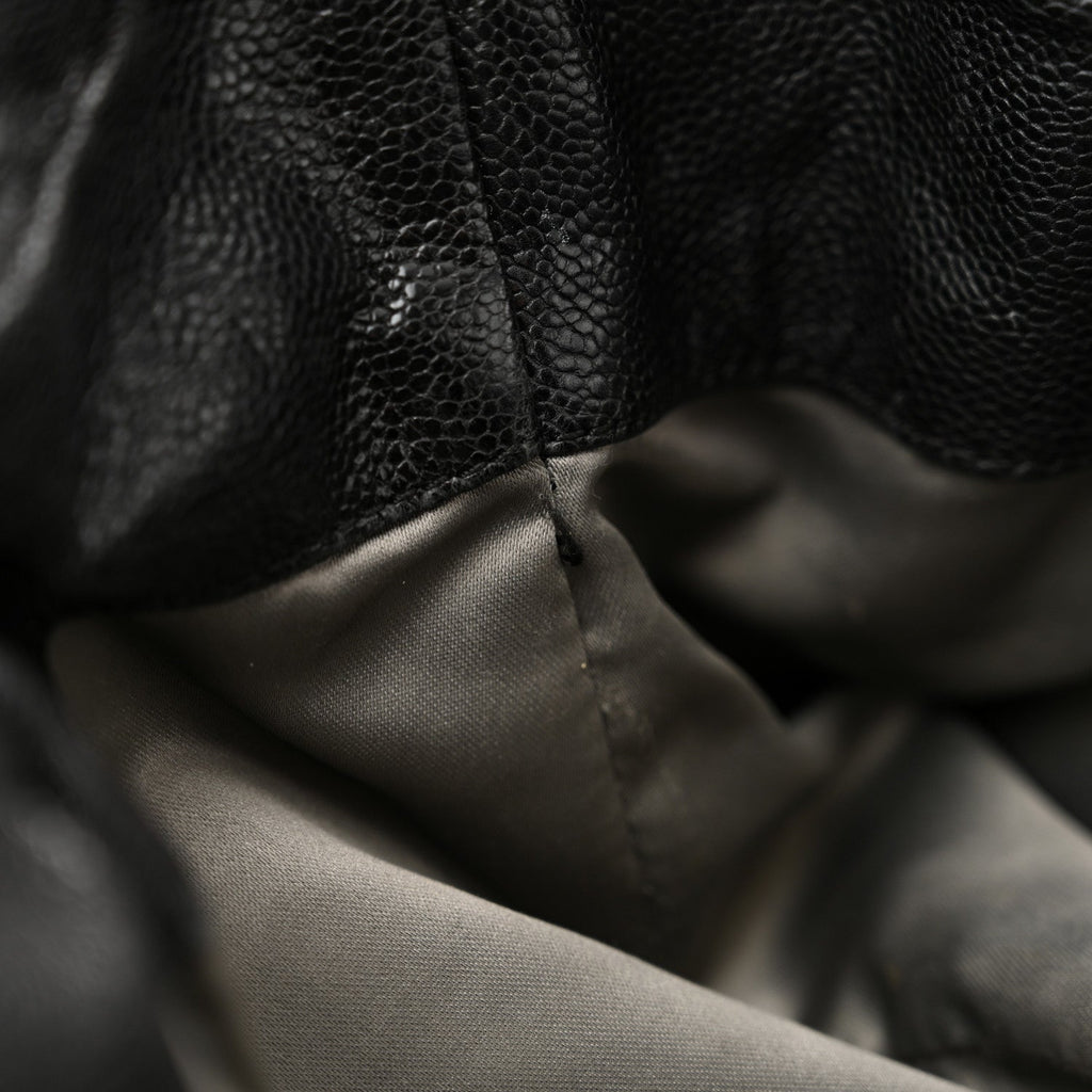 Glazed Caviar Reissue Double Pocket In The City Tote Black
