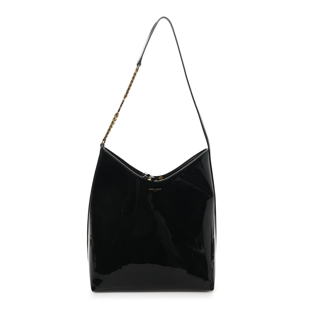 Patent Calfskin Rendez-Vous Hobo Black