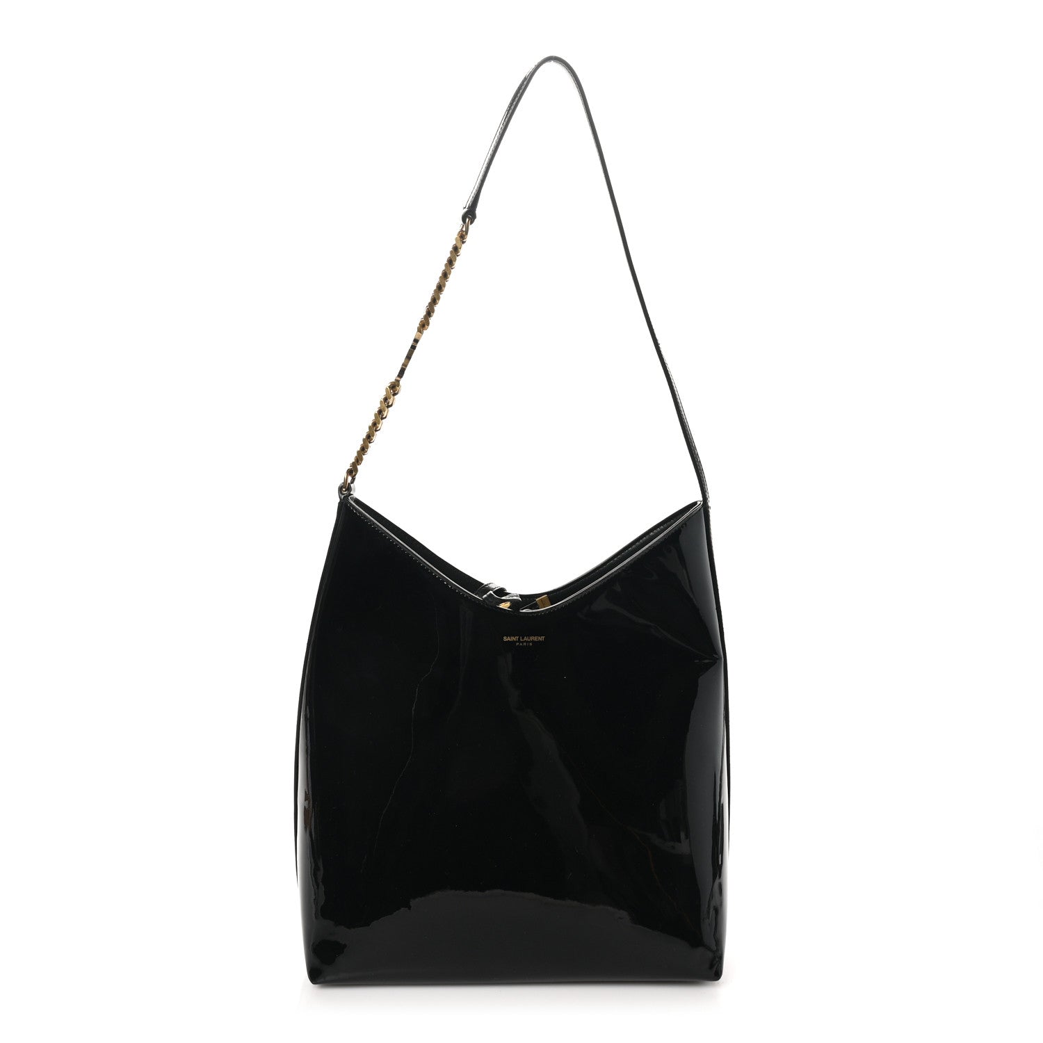 Patent Calfskin Rendez-Vous Hobo Black