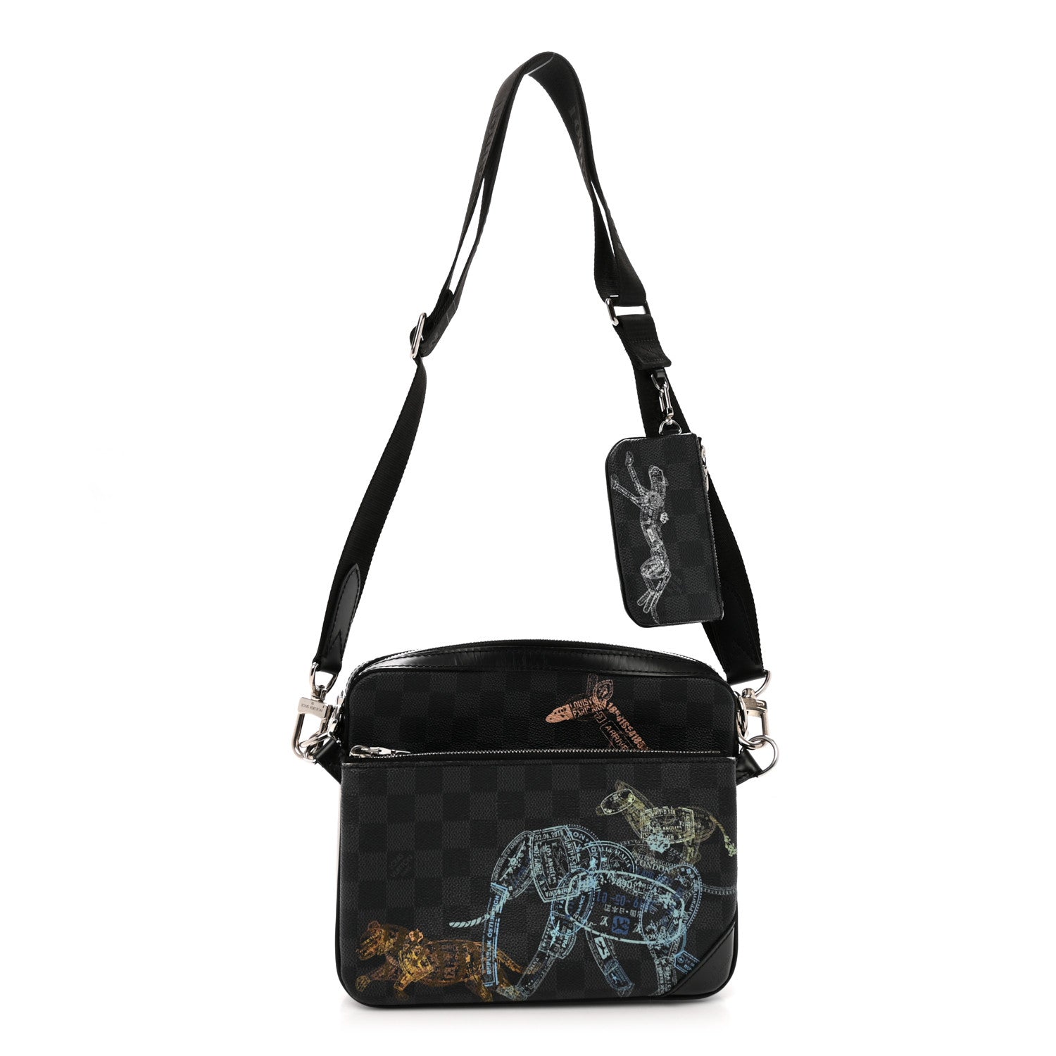 Damier Graphite Wild Animals Trio Messenger