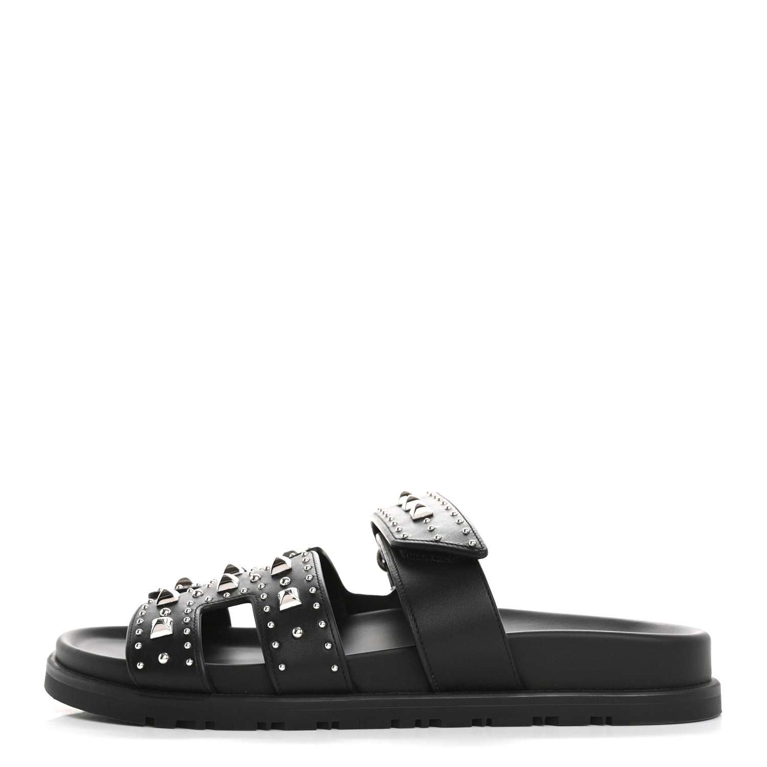 Calfskin Medor Studded Womens Chypre Sandals 39.5 Black