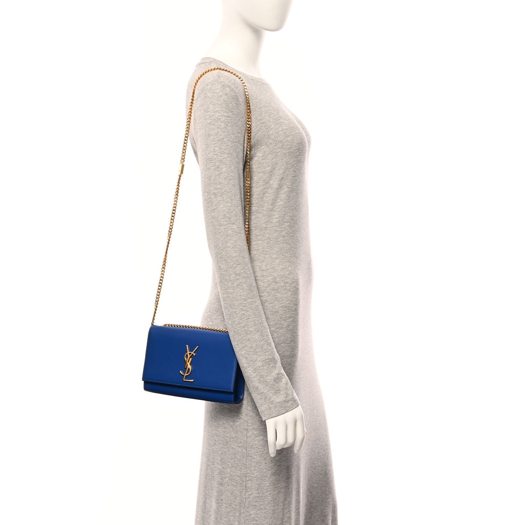 Grain De Poudre Small Classic Monogram Kate Satchel Royal Blue