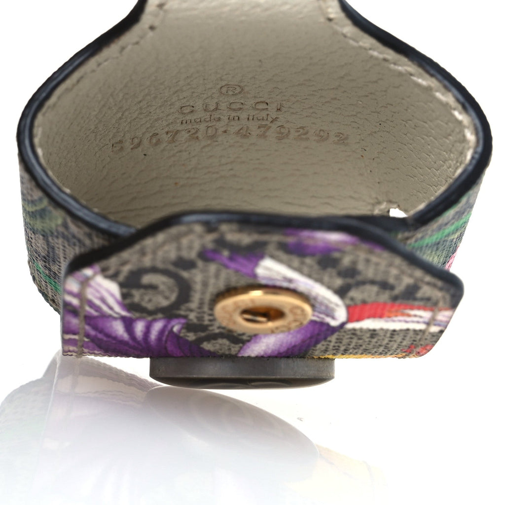 GG Supreme Monogram Flora Ophidia Airpod Case Beige