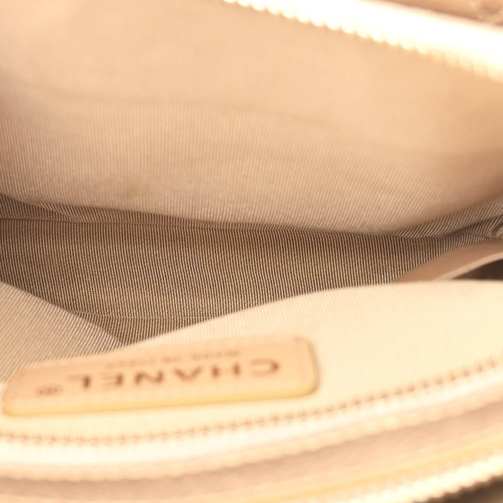 Metallic Calfskin Quilted Waist Bag Gold