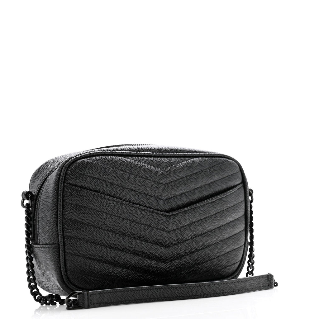 Grain De Poudre Matelasse Monochrome Monogram Mini Lou Camera Bag Black