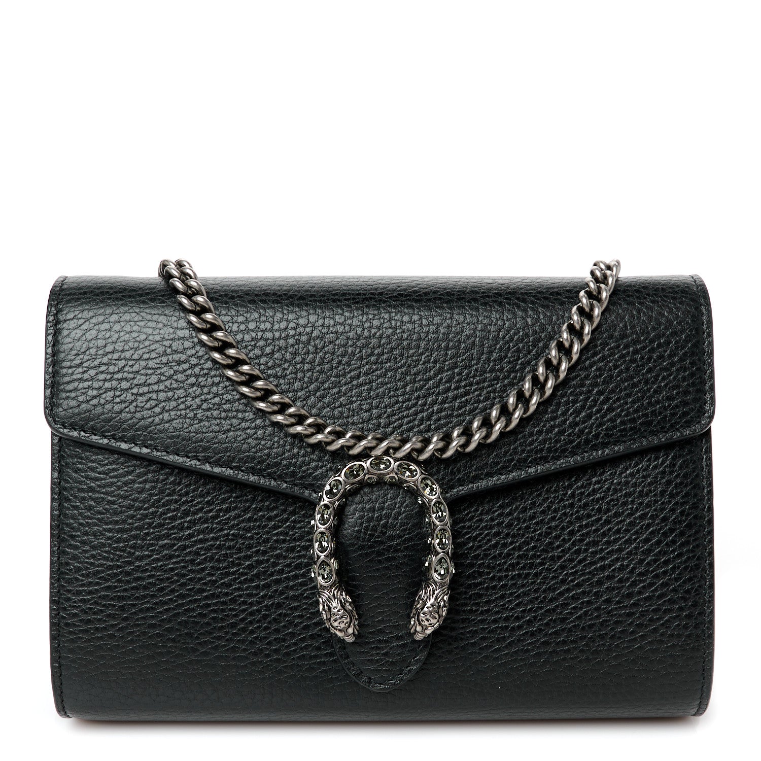 Calfskin Mini Dionysus Chain Wallet Black
