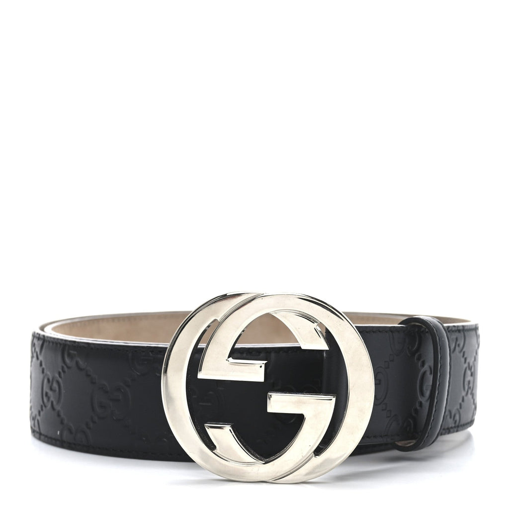 Guccissima Signature Interlocking G 40mm Belt 95 38 Black