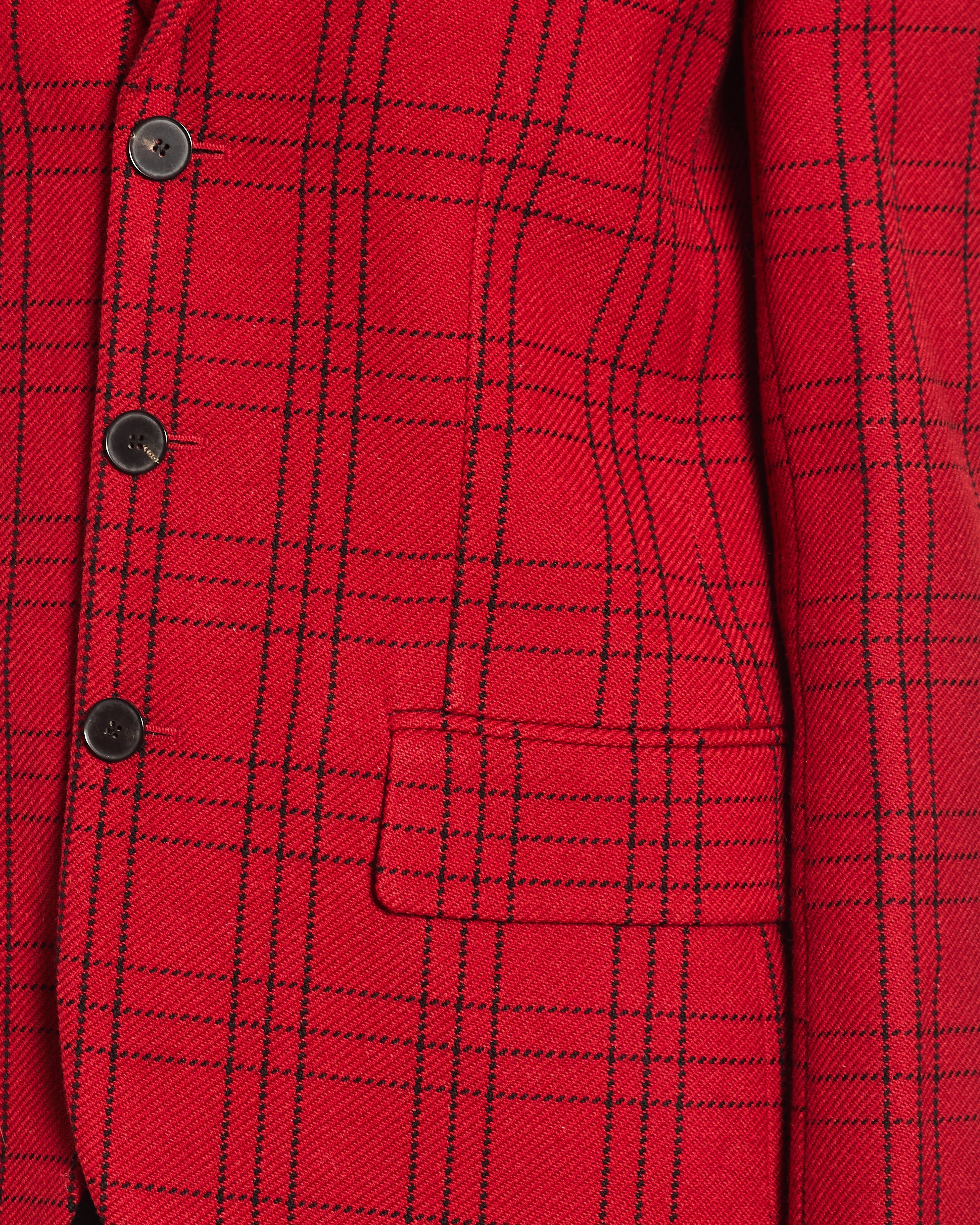 Christian Dior Red Checkered Blazer with Pocket Detail Size FR 36 (UK 8)