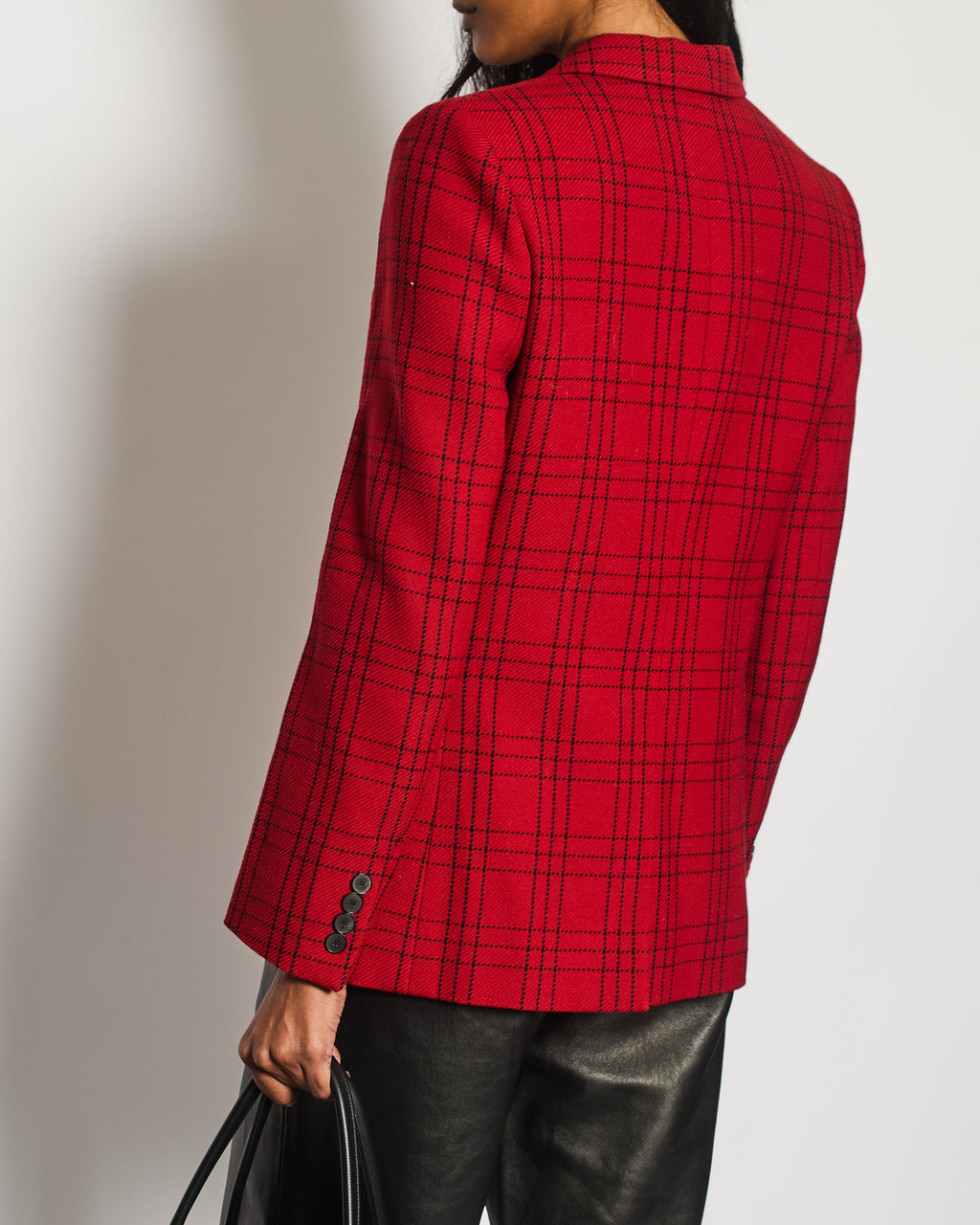 Christian Dior Red Checkered Blazer with Pocket Detail Size FR 36 (UK 8)