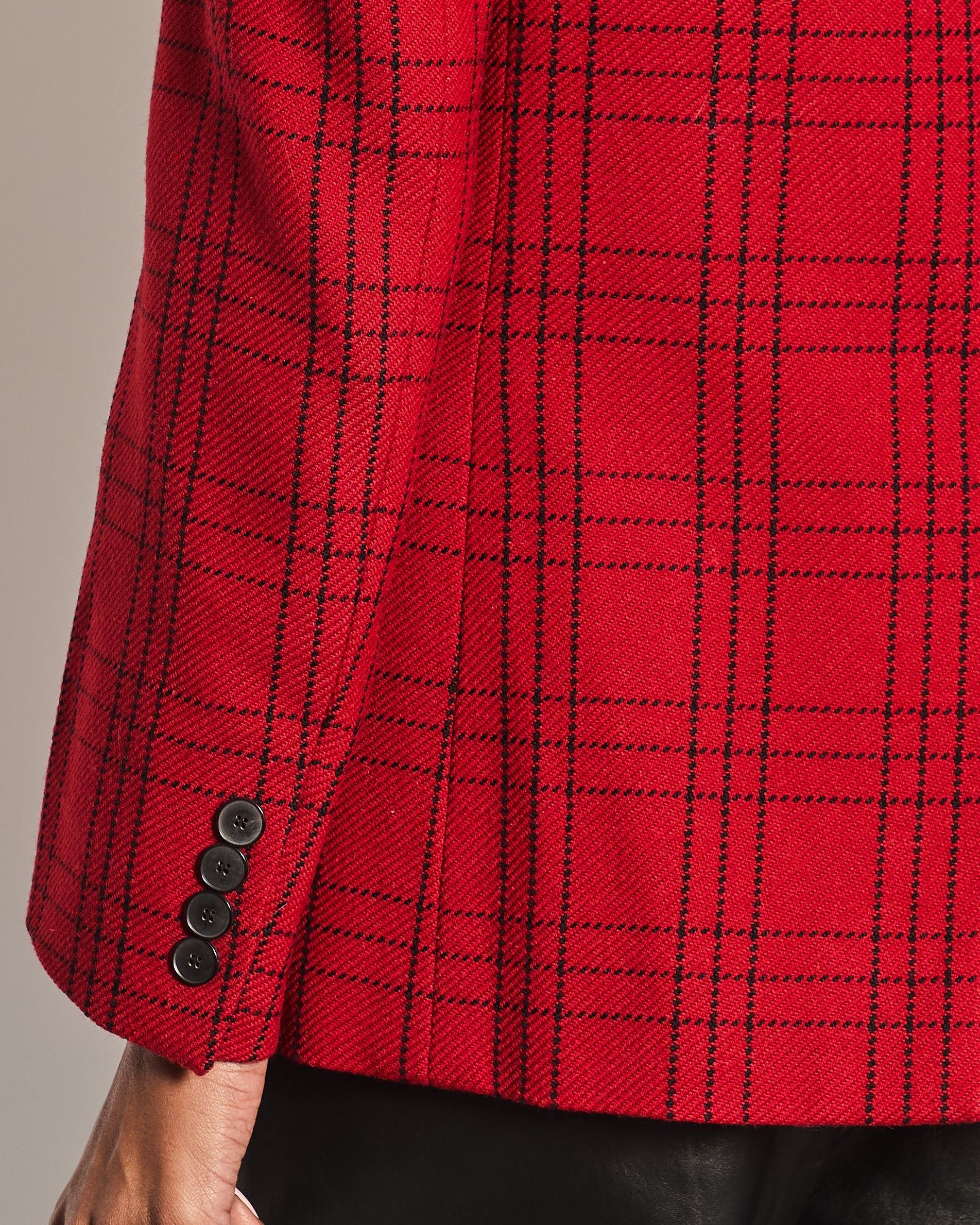 Christian Dior Red Checkered Blazer with Pocket Detail Size FR 36 (UK 8)