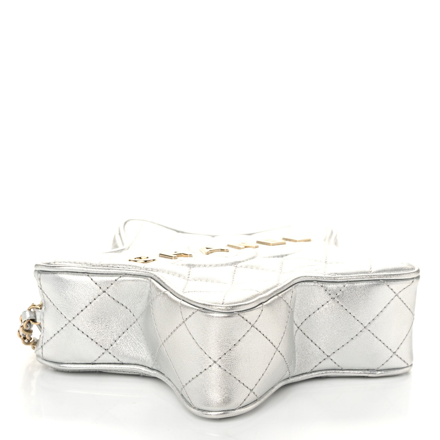 Metallic Lambskin Walk Of Fame Bag Silver