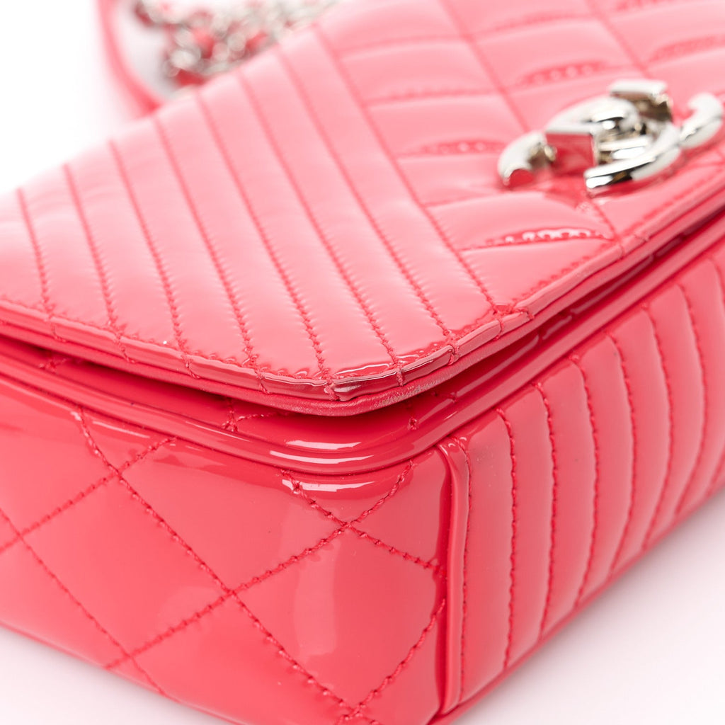 Patent Quilted Small Coco Boy Flap Pink