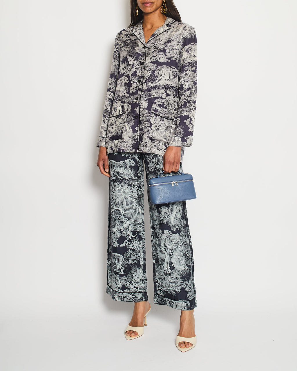 Christian Dior Navy Toile Du Jouy Two-Piece Set Size FR 34 (UK 6)