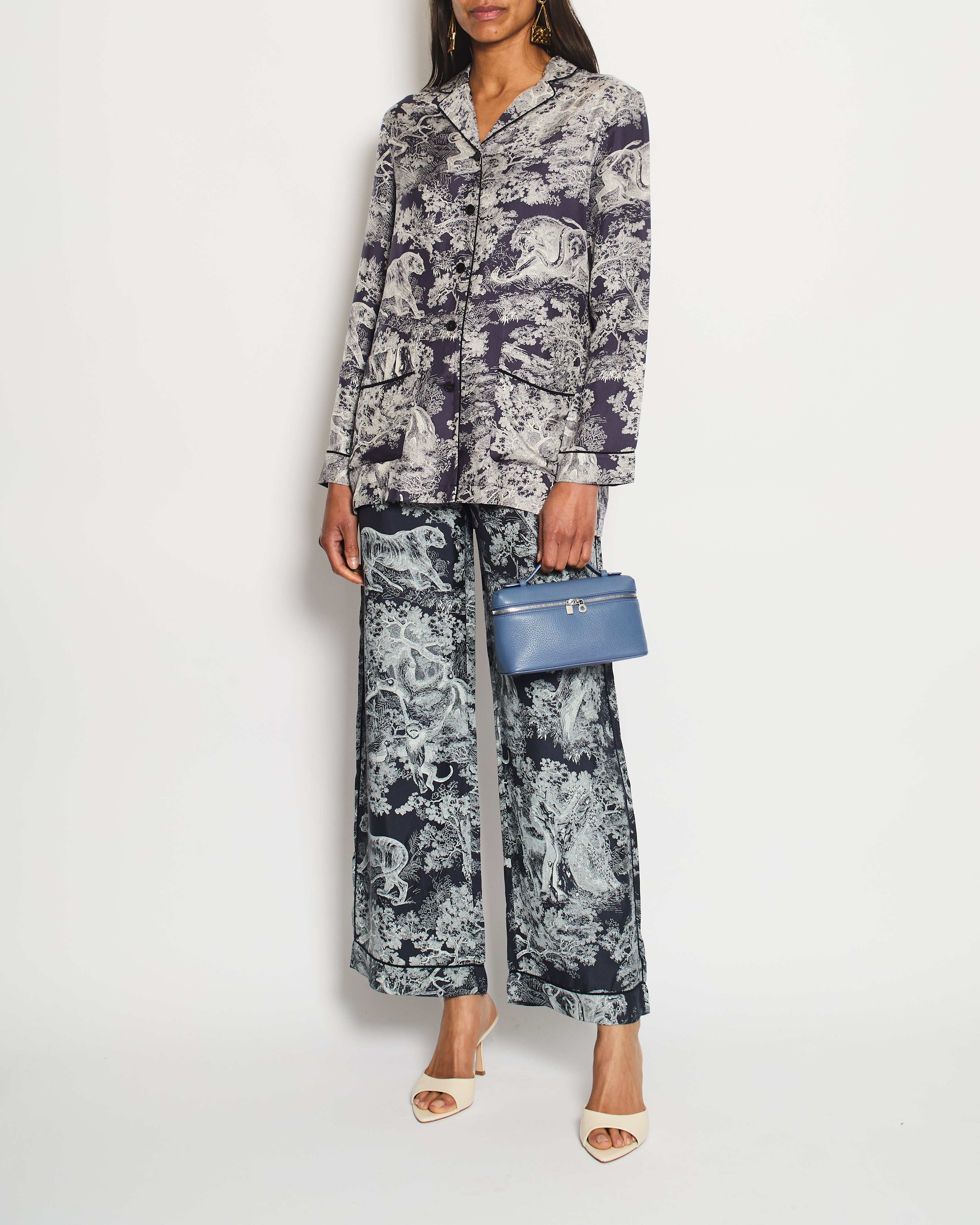 Christian Dior Navy Toile Du Jouy Two-Piece Set Size FR 34 (UK 6)